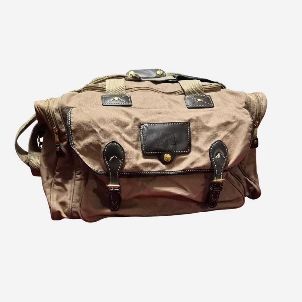 Vintage Ford x Eddie Bauer Canvas Leather Duffle Bag Weekender